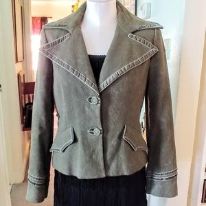 Vintage MNG Jacket Green Paisley Mango Fitted Blazer